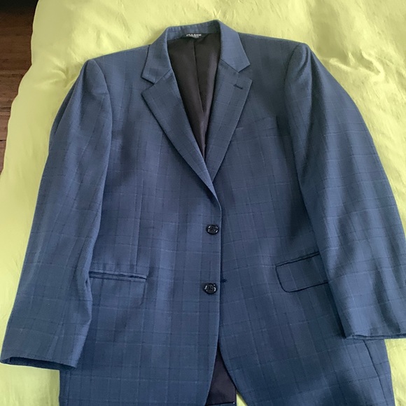 Mens 2-piece 2-button Blue Glen Check Suit - Picture 1 of 2